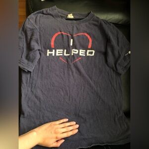 Beachbody I helped End the Trend t shirt tee top GUC navy red heart graphic S